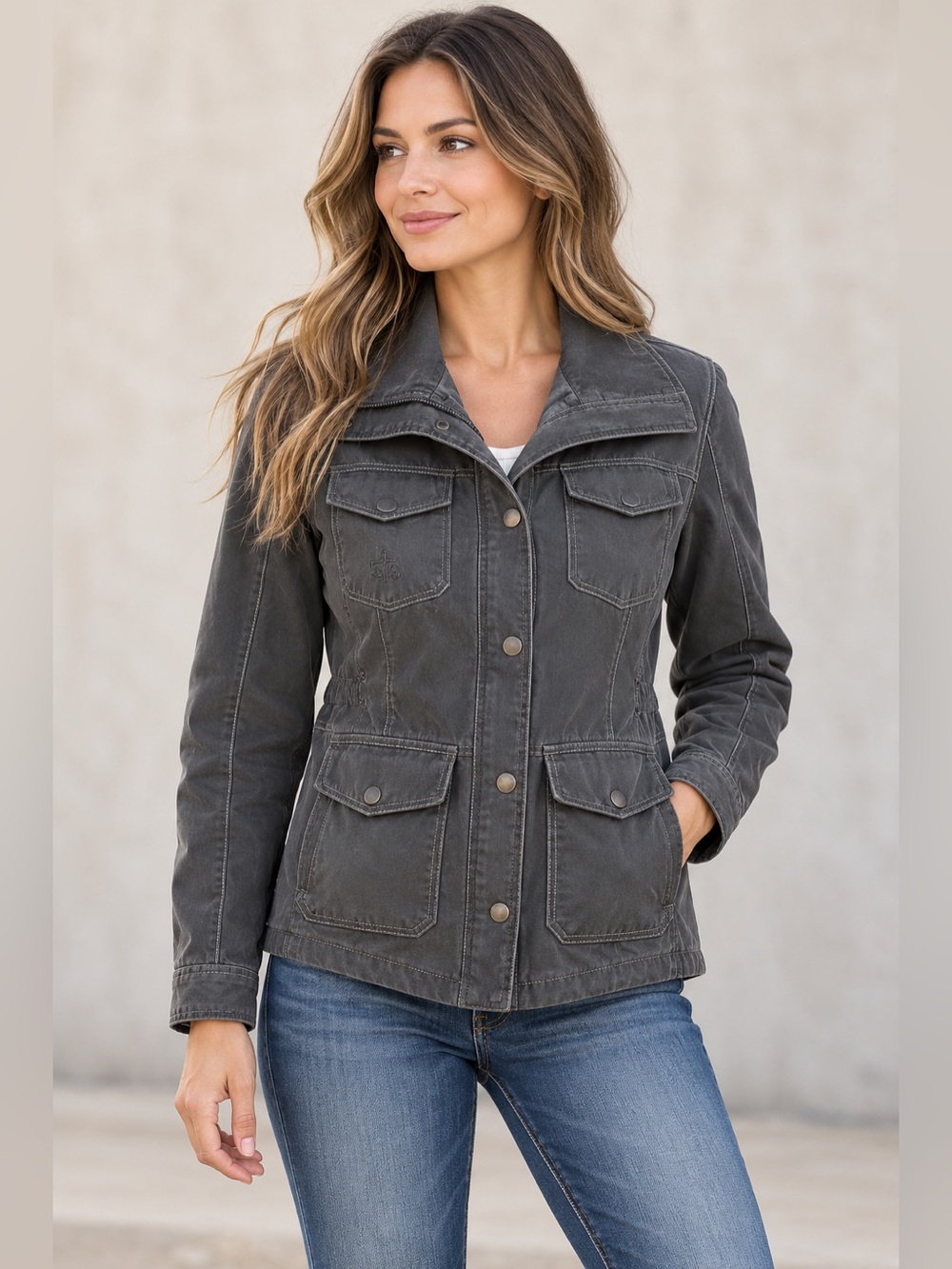 STS Ranchwear NRHA Swazi Gray Western Jacket, Women’s M
